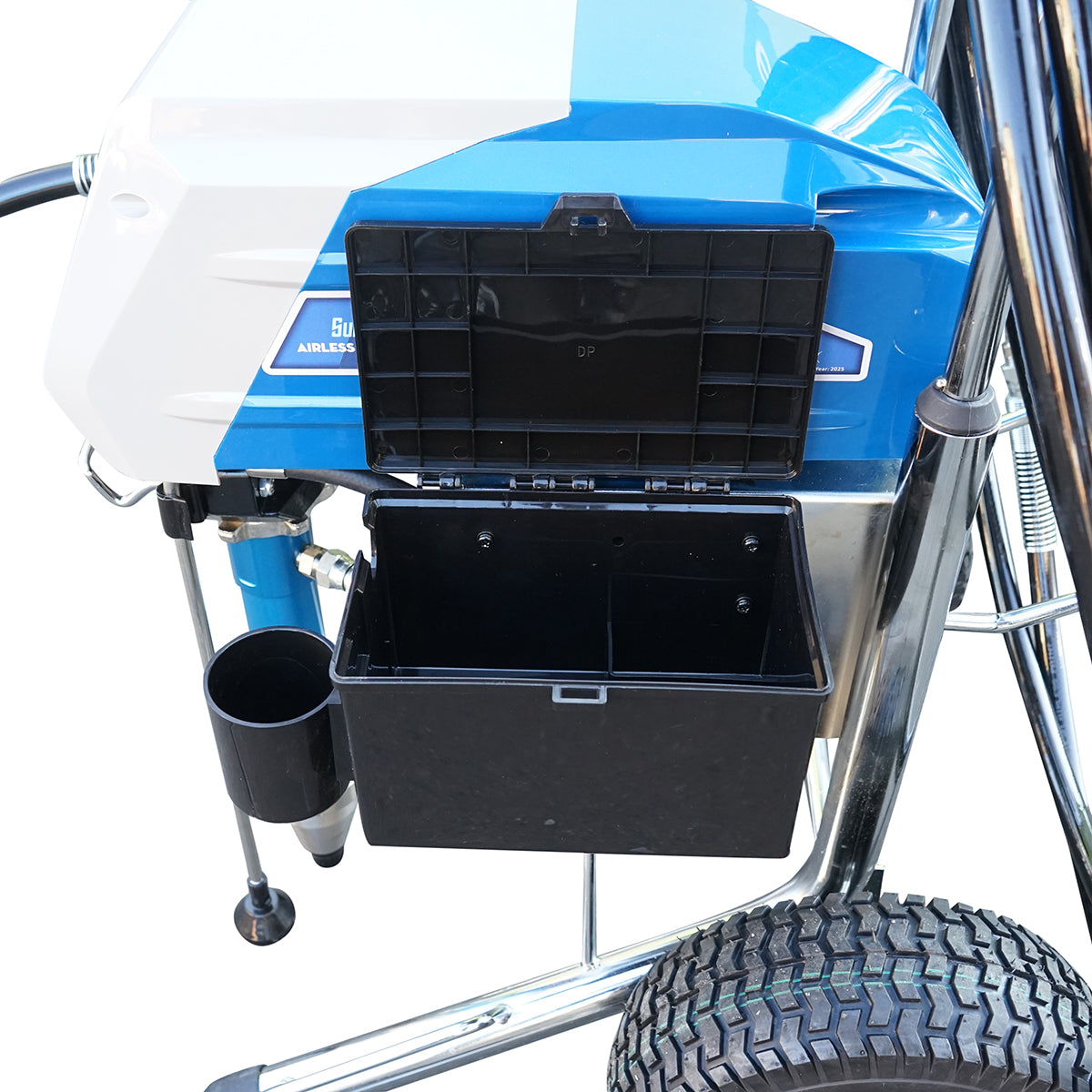 Professzionális airless festékszóró szivattyú dugattyúval és kefe nélküli motorral 4,5 kW, 220 V, 8,5 l/perc áramlás, 517-es fúvóka, maximális nyomás 227 bar M85