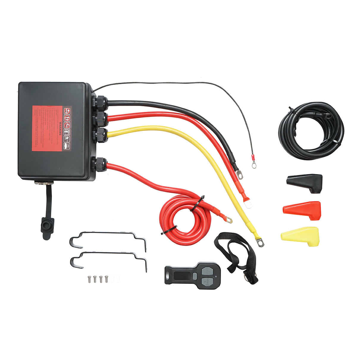 Elektromos csörlő távirányítóval 12V, 6.5hp, 6.1T (13500lbs) szintetikus kábel 9x24m mágnesszelep 400A Breckner Germany