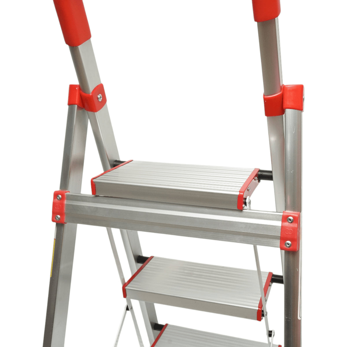 Összecsukható alumínium létra, 3 csúszásmentes lépcsőfok, magasság 68cm, maximális terhelés 130Kg
