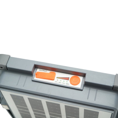 Hordozható LED projektor 100W napelemes panellel 3W, 3600mAh akkumulátor, 6 világítási mód, mágnes, horog, USB Power Bank 210x170x55mm Breckner Germany