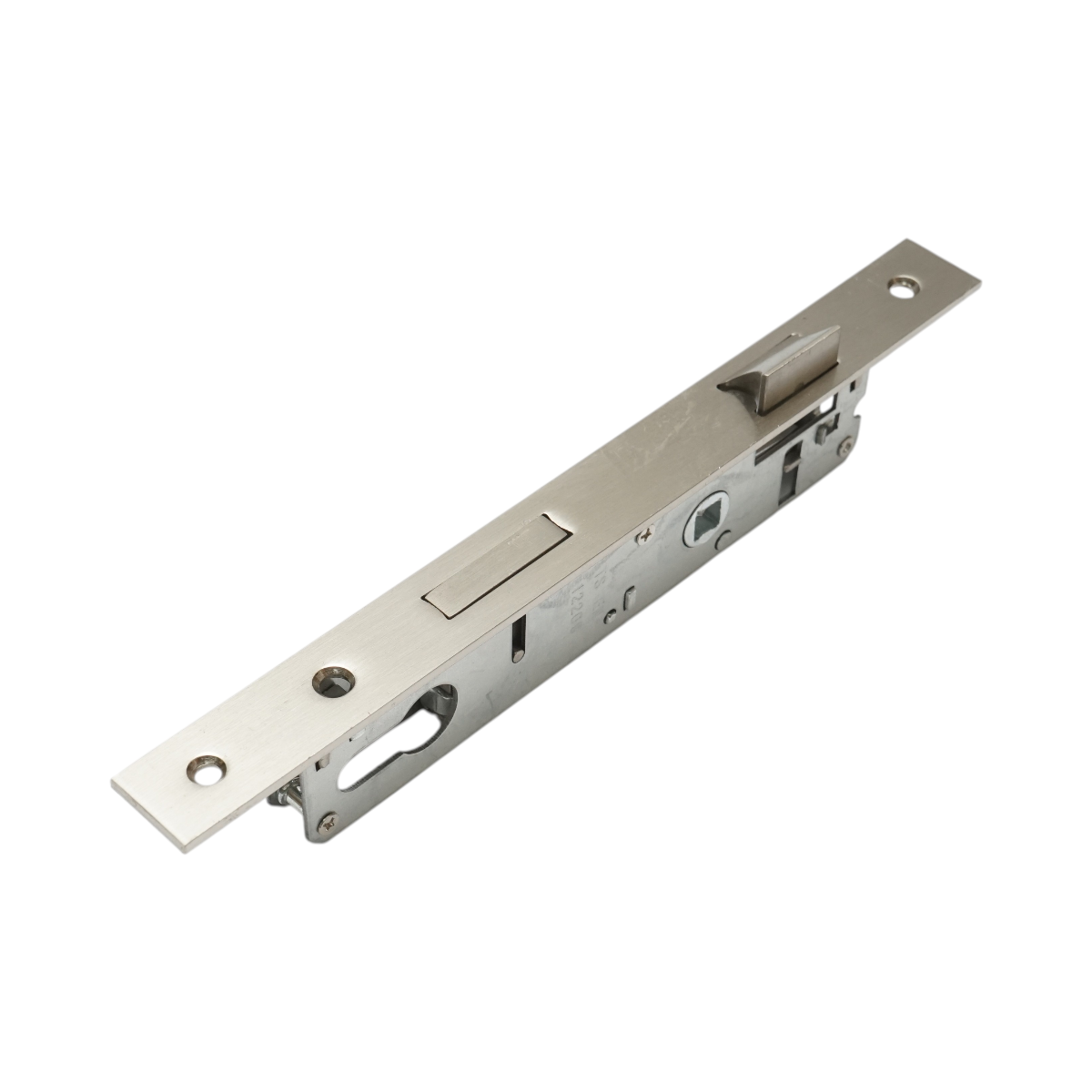 Beépített ajtózár nyelvvel 34x174mm, előlap 23x240mm, szatén nikkel, csavarok mellékelve