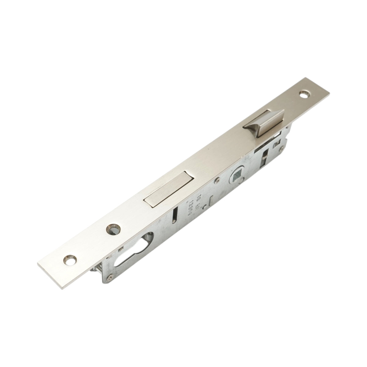 Beépített ajtózár nyelvvel 38x174mm, előlap 23x240mm, szatén nikkel, csavarok mellékelve