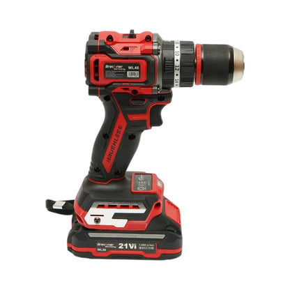 Fúró- és csavarbehajtó gép ütőfunkcióval 500W, 2 akkumulátor 21V, 1.5Ah Li-ion, LED, brushless, 50Nm, 13mm tokmány, 0-500/1600rpm Breckner Germany