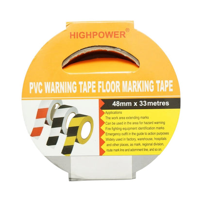 HighPower PVC sárga-fekete figyelmeztető és jelölő padlószalag 48mm x 33m