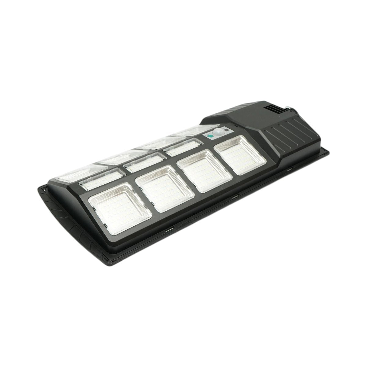 Napelemes LED közvilágítási lámpa 200W 12W-os napelem panellel, 8000mAh akkumulátor, mozgásérzékelő, távirányító, oszlopra szerelhető IP67 Breckner Germany