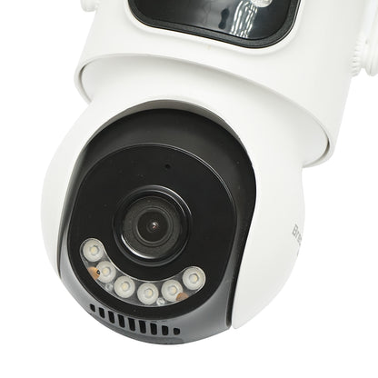 4G megfigyelő kamera, 2,4 GHz-es WIFI 7,6 W-os napelemes gyorstöltéssel, 4 MP-es kettős lencse, 360°-os PTZ forgatás mozgásérzékelővel, emberfelismerés és iCSee alkalmazás