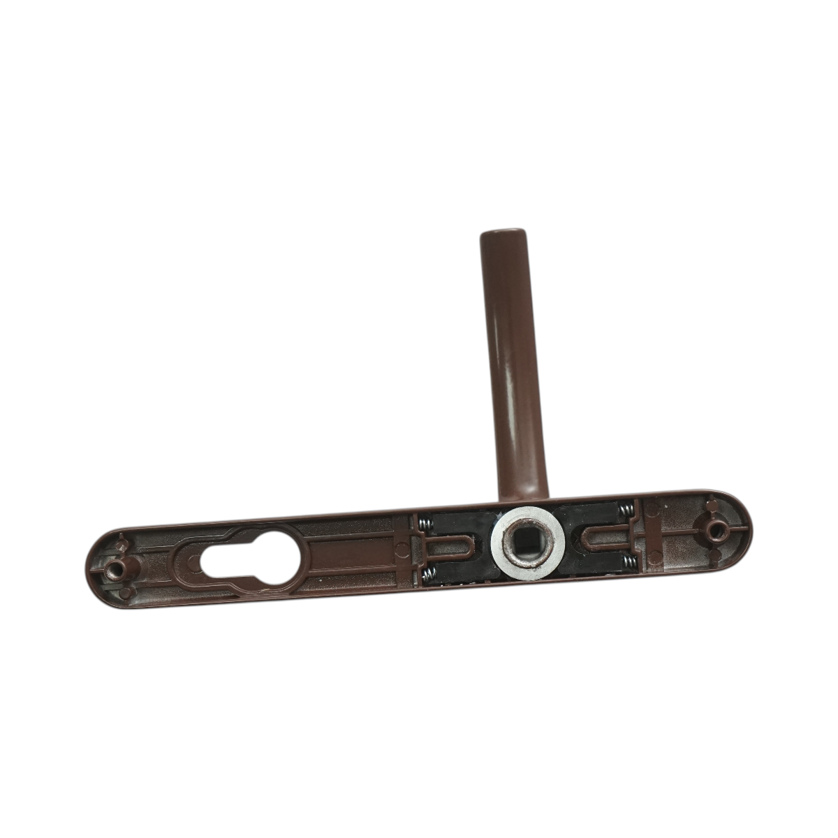 PVC hőszigeteléses ajtókilincs szett barna 28x220mm-es zárbetéttel
