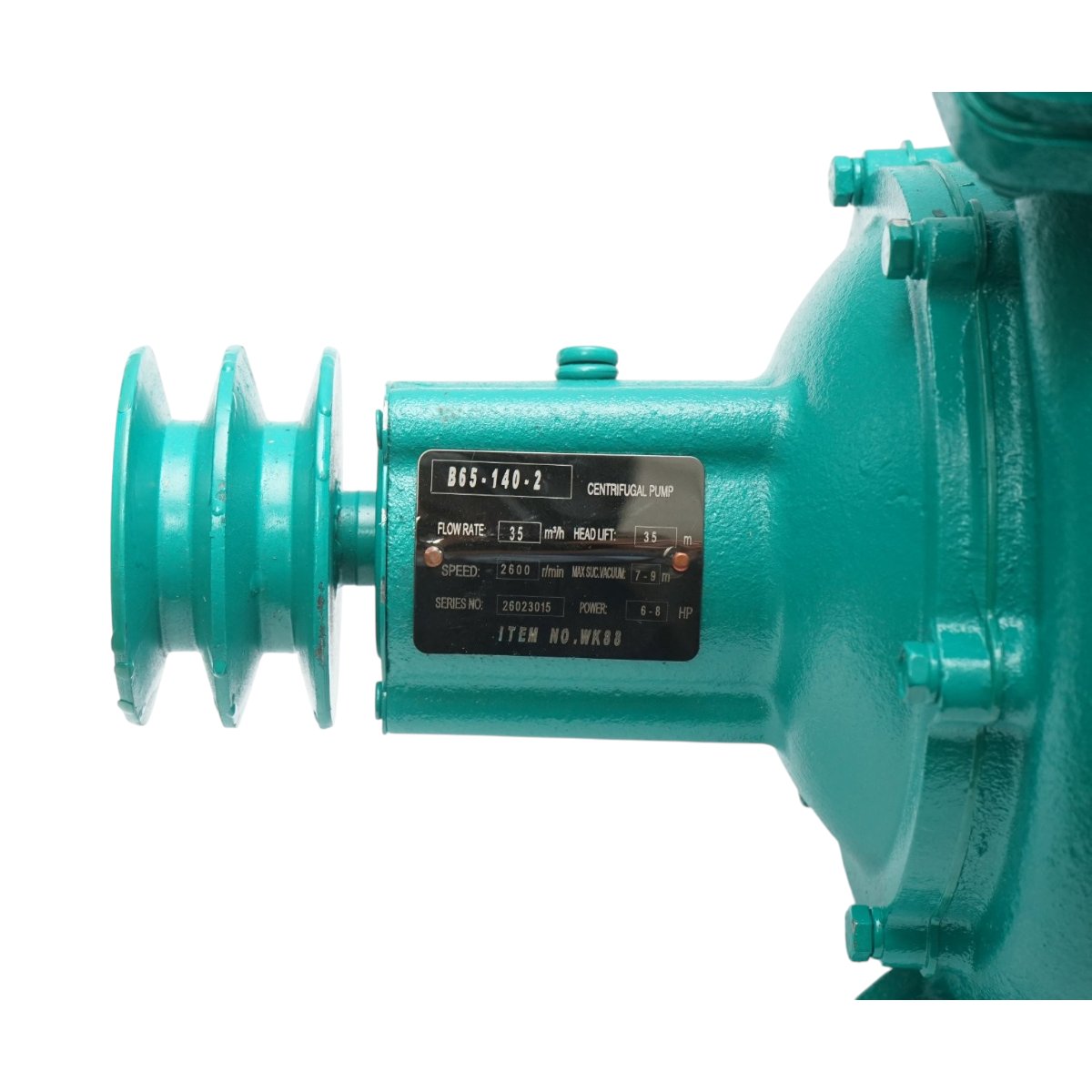 5.5kW centrifugális szivattyú kettős rotorral, 2.5 hüvelyk, 35 m3/h teljesítmény, 9m szívómélység, 35m szivattyúzási magasság öntözéshez