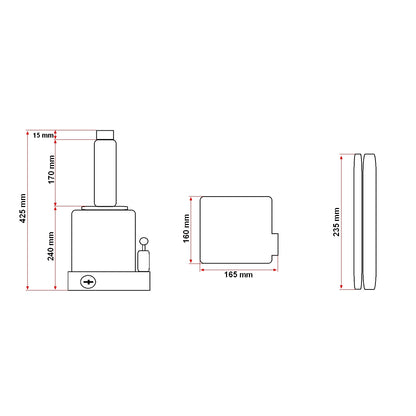 Hidraulikus emelő 32 tonna 255 mm