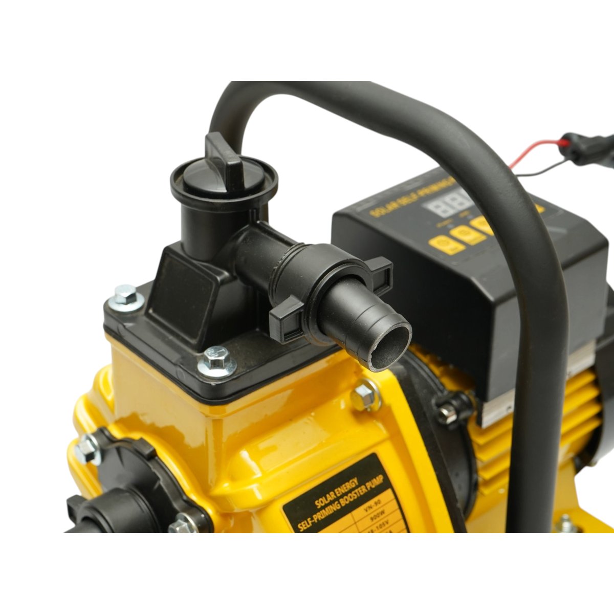 Napelemes önfelszívó automata booster vízpumpa 900W, 48-105V, 1 col, 6 m3/h teljesítmény, 8m szívómélység, 28m szivattyúzási magasság öntözéshez
