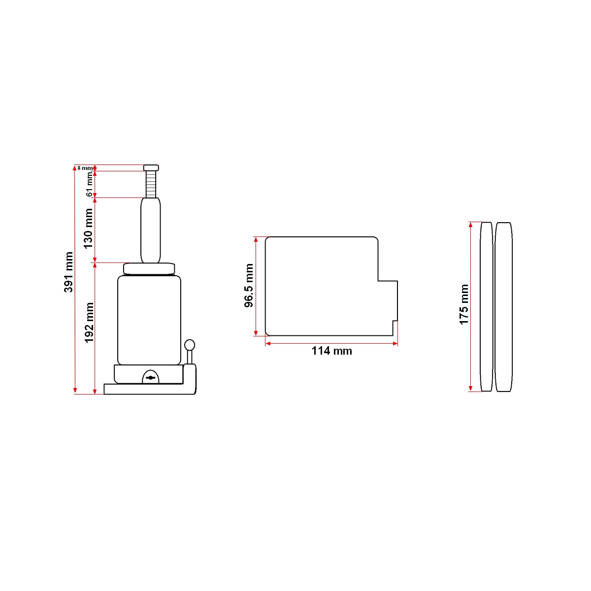Hidraulikus emelő 8 tonna 200mm