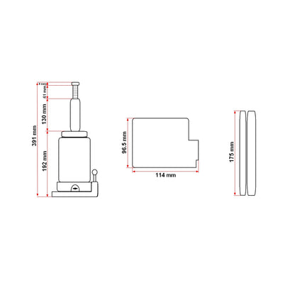 Hidraulikus emelő 8 tonna 200mm