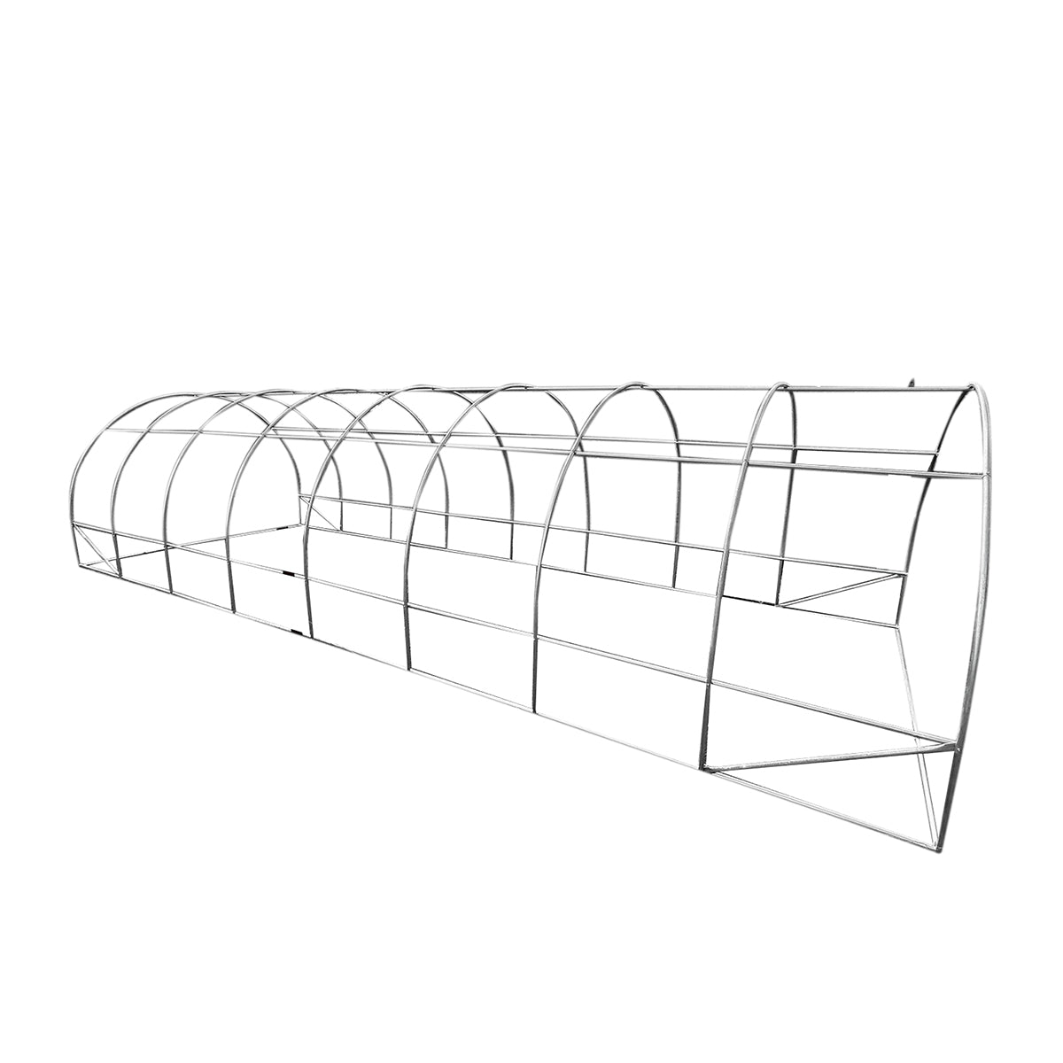 Kerti fóliasátor 800x300x200cm öntözőrendszerrel, zöld PE fólia 140g/mp UV hálóval, 16 ablak, 2 ajtó, 25mm horganyzott acélcső.