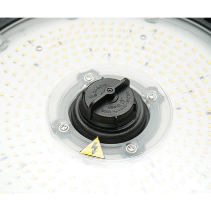 Ipari LED High-Bay lámpa 150W, 220V, 5000K, 22500lm, mikrohullámú mozgásérzékelővel csarnokokhoz, raktárakhoz 265x86mm Breckner Germany