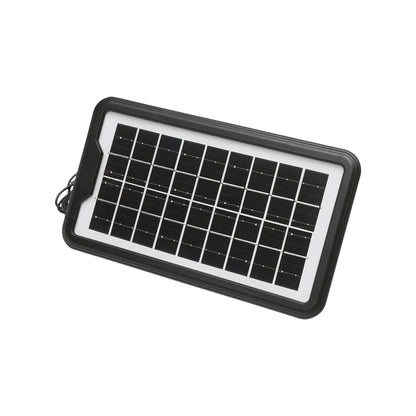 Hordozható LED világító készlet 3 izzóval / reflektorral, napelemmel és 6V, 3Ah akkumulátorral halászathoz, kempingezéshez GD-8017COB