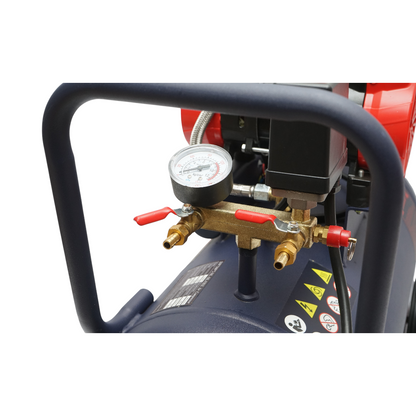 50L olajmentes légkompresszor, csendes, 2 motor 4 hengeres 1.5KW/2CP, maximális nyomás 8 bar, szívólevegő térfogat 170L/min