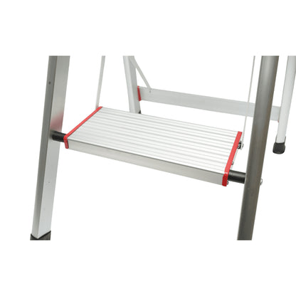 Összecsukható alumínium létra, 3 csúszásmentes lépcsőfok, magasság 68cm, maximális terhelés 130Kg