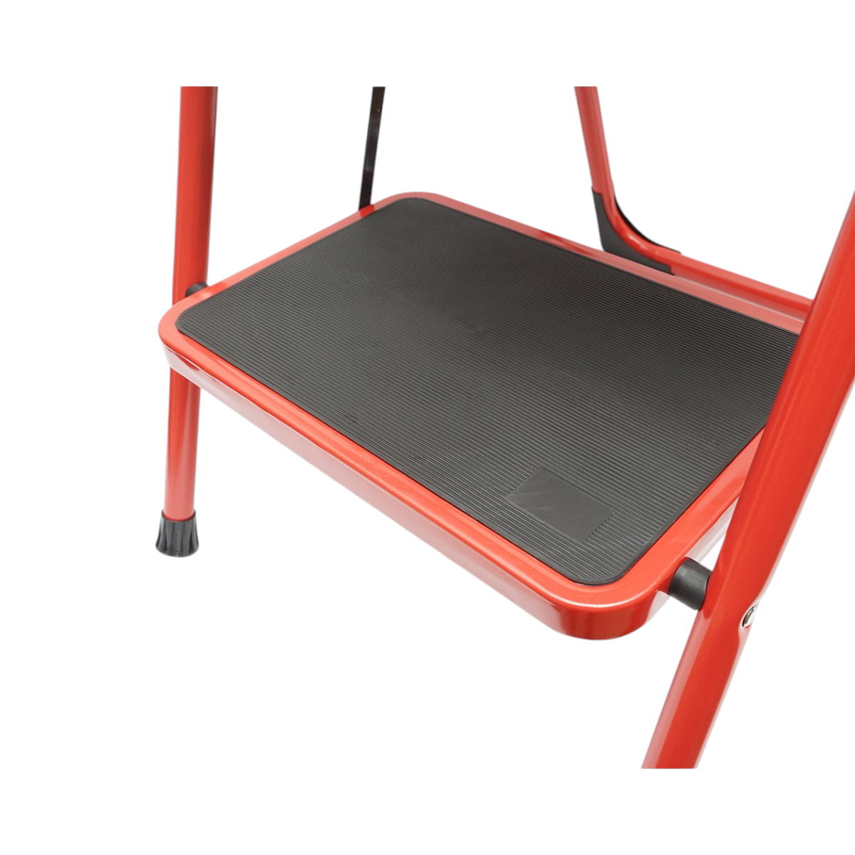 Breckner Germany összecsukható acél létra 3 fokos csúszásmentes, magasság 117cm, maximális terhelés 150kg piros