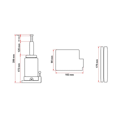 Hidraulikus emelő 5 tonna 180mm