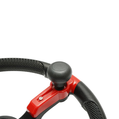 Breckner Germany univerzális traktor kormány 390mm, 25mm rögzítés Z=24, 360 fokos forgó fogantyú, piros-fekete