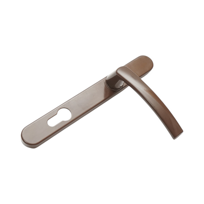 PVC hőszigeteléses ajtókilincs szett barna 28x220mm-es zárbetéttel