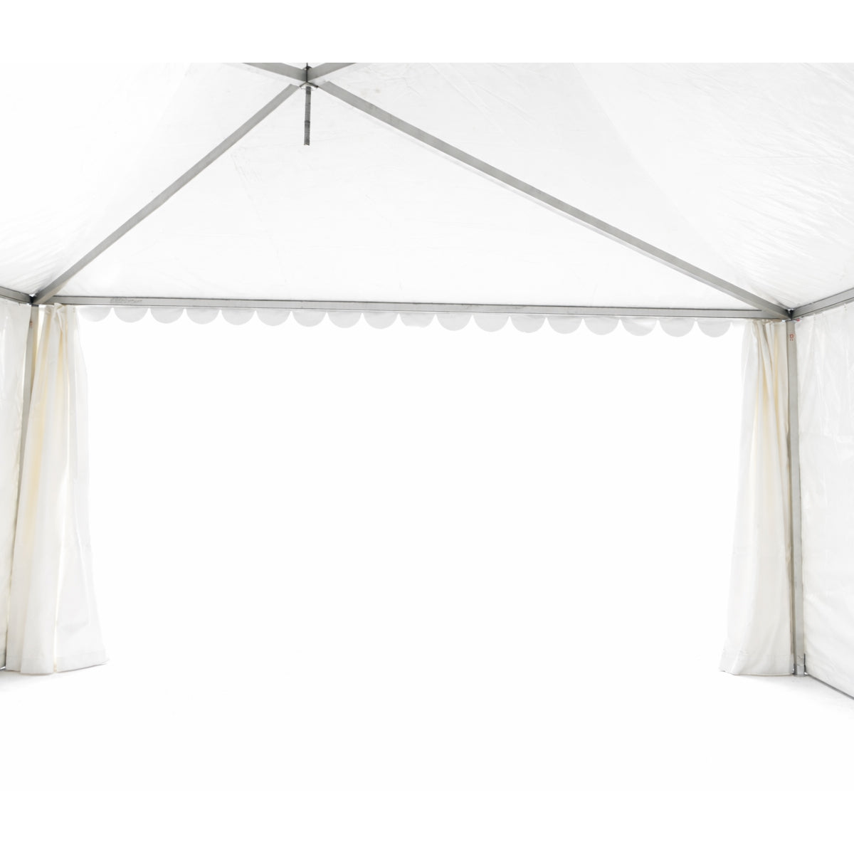 Pagoda típusú rendezvénysátor 6x6m, fehér UV-álló vízhatlan, PVC 950g/m2 tetőzet, alumínium keret 64x64x3mm