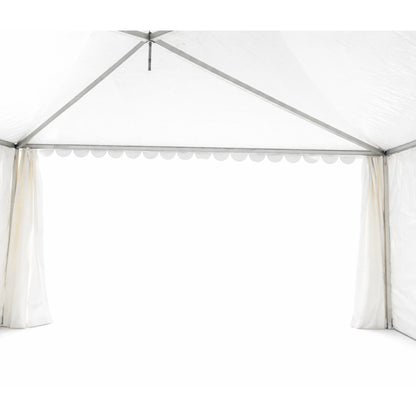 Pagoda típusú rendezvénysátor 6x6m, fehér UV-álló vízhatlan, PVC 950g/m2 tetőzet, alumínium keret 64x64x3mm