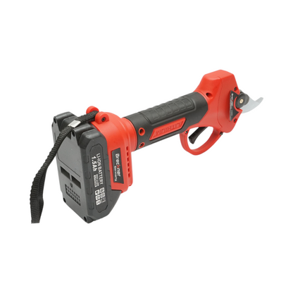 Breckner Germany 36V elektromos kerti olló 2 db 1.5Ah Li-Ion akkumulátorral, 100W, vágási átmérő 0-25mm, biztonsági gomb