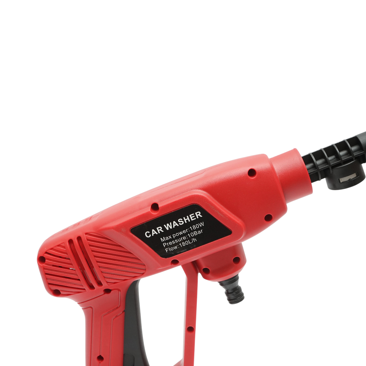 Hordozható magasnyomású mosó 2 db 20V, 2Ah Li-ion akkumulátorral, 180W, 10 bar, 3 L/min vízáramlás, 6 funkciós forgó fej, 400ml habtartály