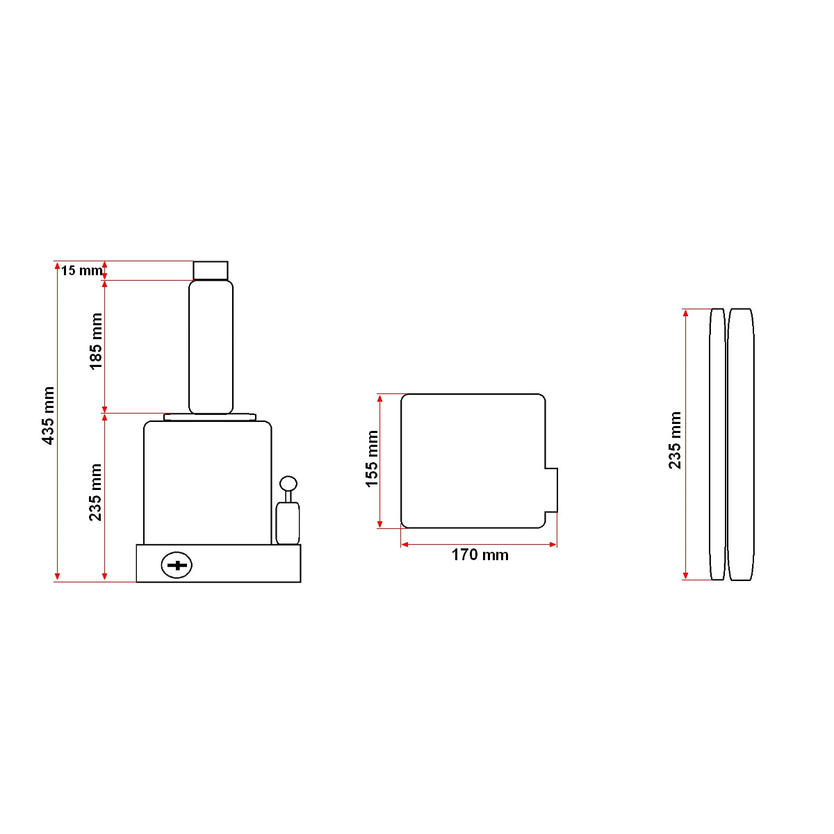 32 tonnás dugattyús hidraulikus emelő 250 mm-es szeleppel