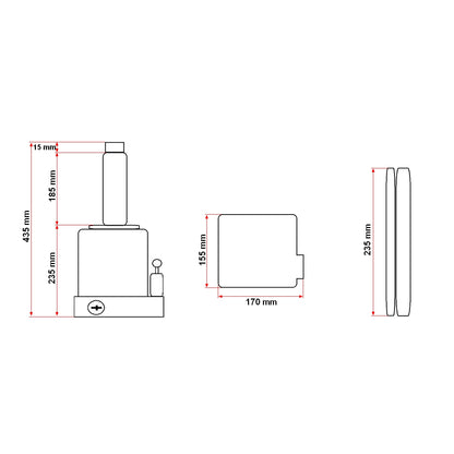 32 tonnás dugattyús hidraulikus emelő 250 mm-es szeleppel