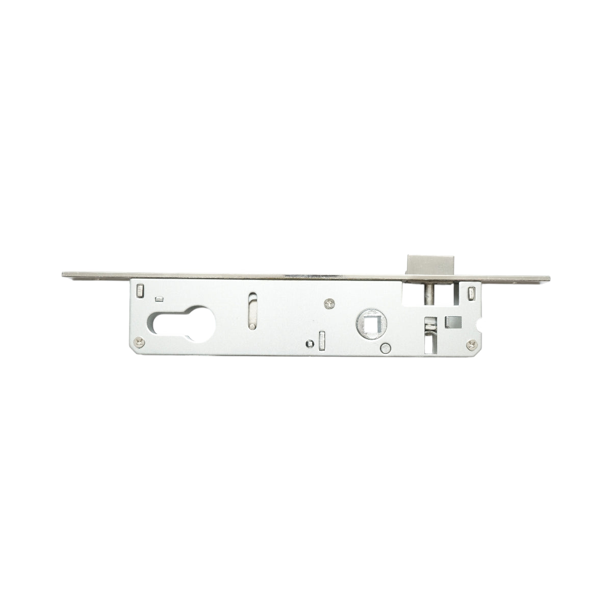 Beépített ajtózár nyelvvel 38x174mm, előlap 16x240mm, szatén nikkel, csavarok mellékelve
