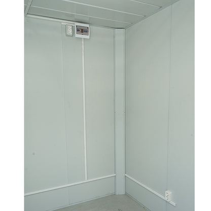 Konténerház 600x300x290cm-es típus, 2 ablakkal, egyszerű ajtóval és elektromos szereléssel.
