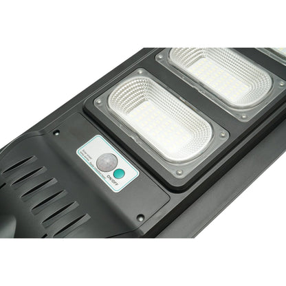 Napelemes LED közvilágítási lámpa 300W 18W-os napelem panellel, 16000mAh akkumulátor, mozgásérzékelő, távirányító, oszlopra szerelhető IP65 Breckner Germany
