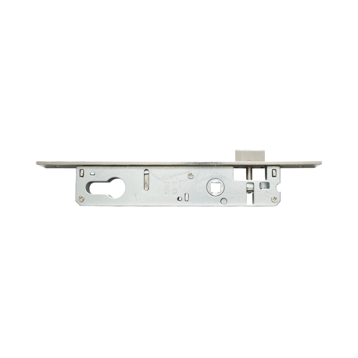 Beépített ajtózár nyelvvel 34x174mm, előlap 23x240mm, szatén nikkel, csavarok mellékelve