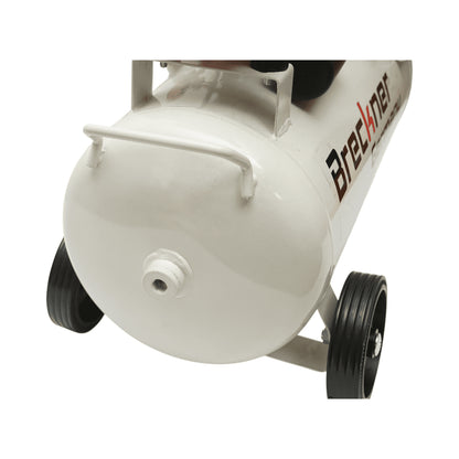 24 literes légkompresszor, 2 hengeres 1 kW/1,3 LE motor, maximális nyomás 8 bar, levegőbeömlési térfogat 130 l/perc Breckner Germany