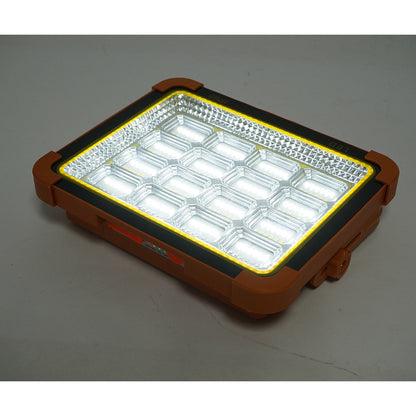 Hordozható LED reflektor 500W napelemes panellel 3W, 12000mAh akkumulátor, 6 világítási mód, mágnes, karabiner, USB Power Bank Breckner Germany