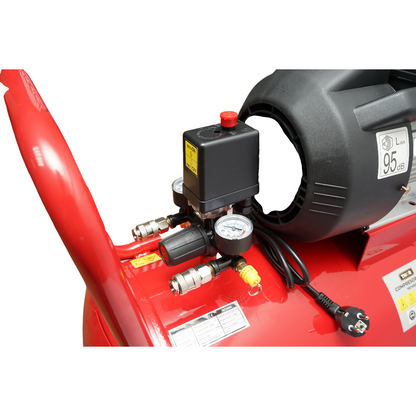 100L légkompresszor, 2 hengeres V motor 2,2KW/2CP, maximális nyomás 8 bar, szívólevegő térfogat 370 L/min THOR