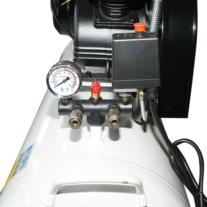 200 literes szíjhajtású légkompresszor, 2,2 kW/3 LE V-twin motor, maximális nyomás 8 bar, levegőbeömlési térfogat 325 l/perc Breckner Germany