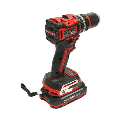 Fúró- és csavarbehajtó gép ütőfunkcióval 500W, 2 akkumulátor 21V, 1.5Ah Li-ion, LED, brushless, 50Nm, 13mm tokmány, 0-500/1600rpm Breckner Germany