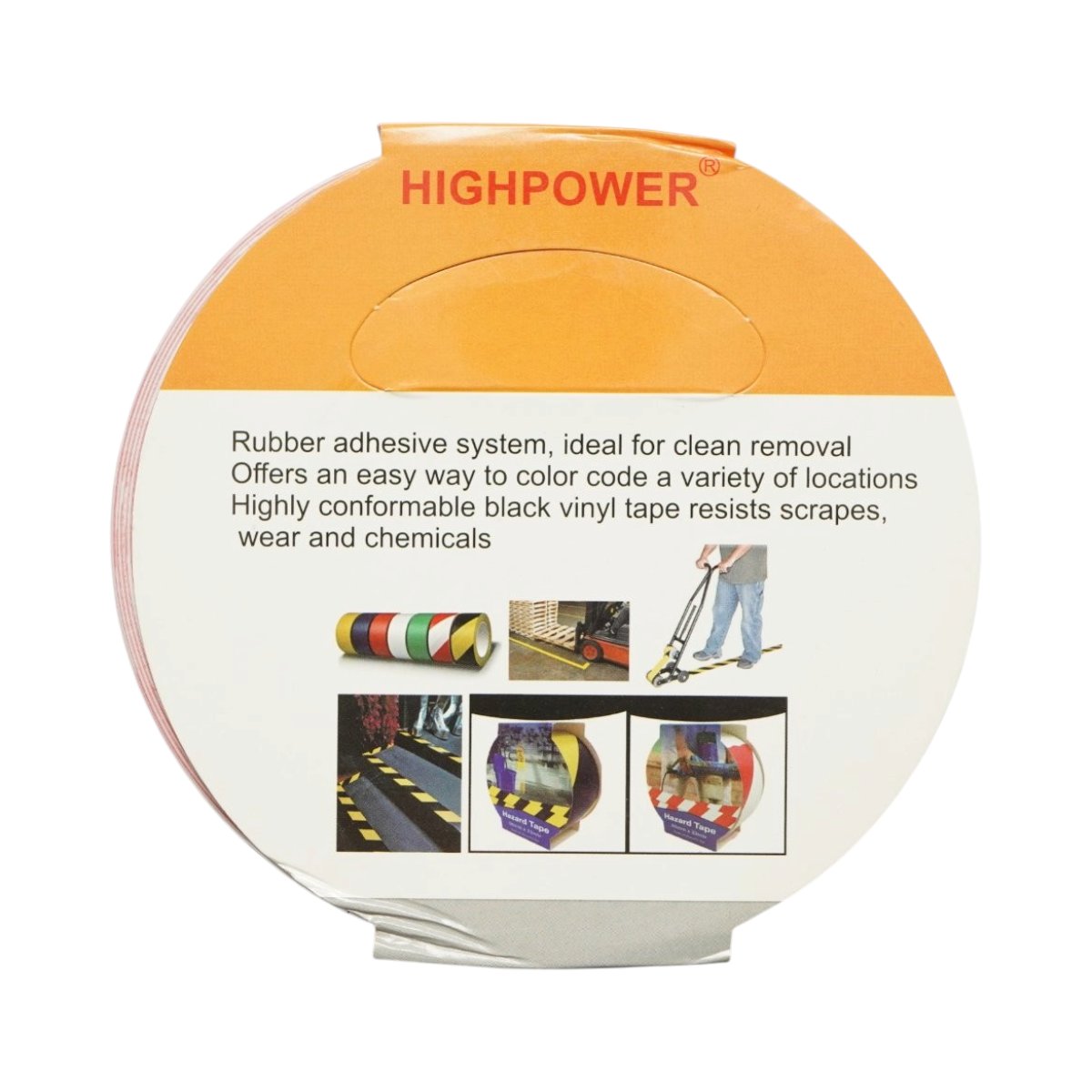 HighPower PVC figyelmeztető és jelölő szalag piros-fehér 48mm x 33m