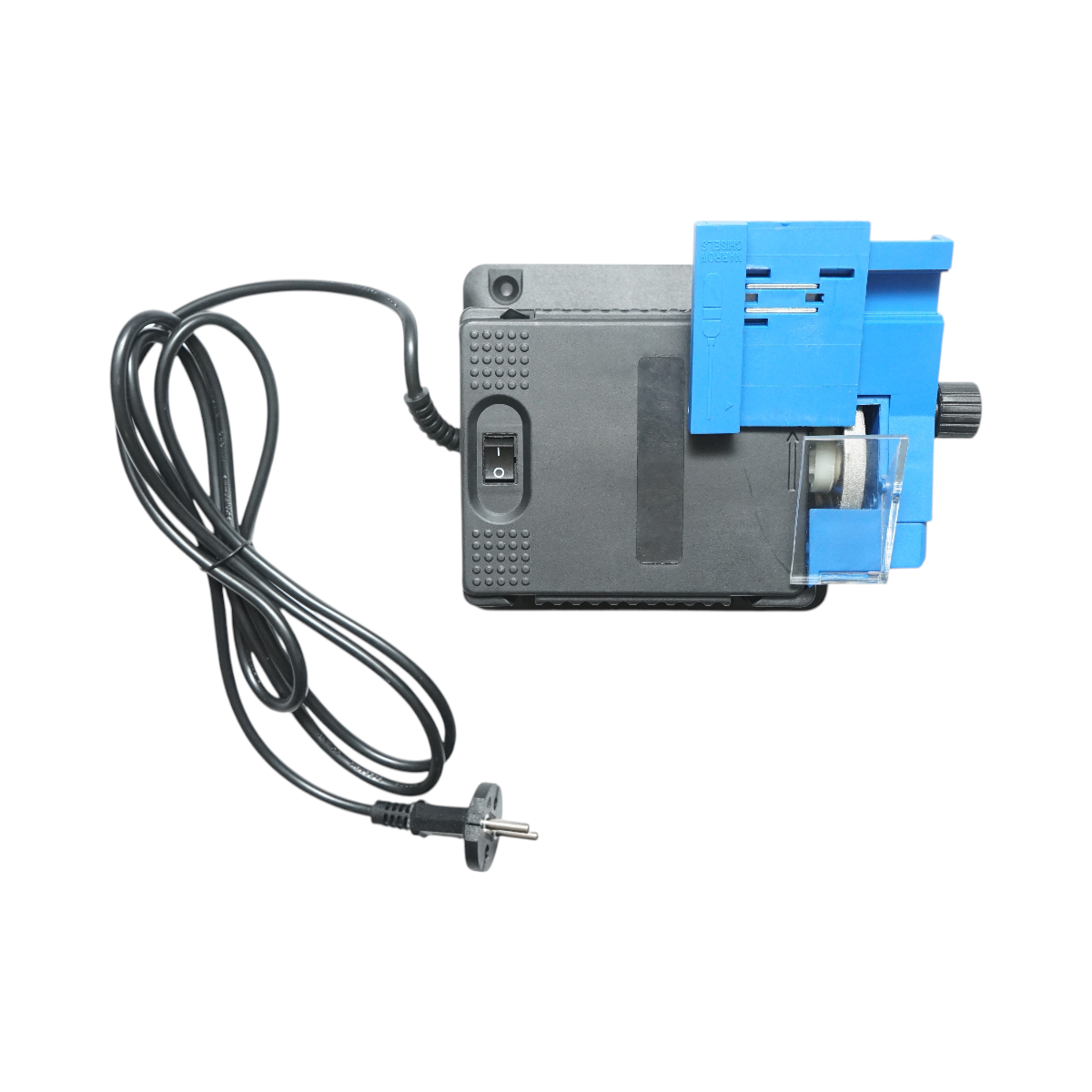 Elektromos kés élességítő gép 220V, 65W, 7000rpm, szög 15-50°, élességítési szélesség 6-51mm, fúrók 3-13mm, olló, vésők, gyalufák