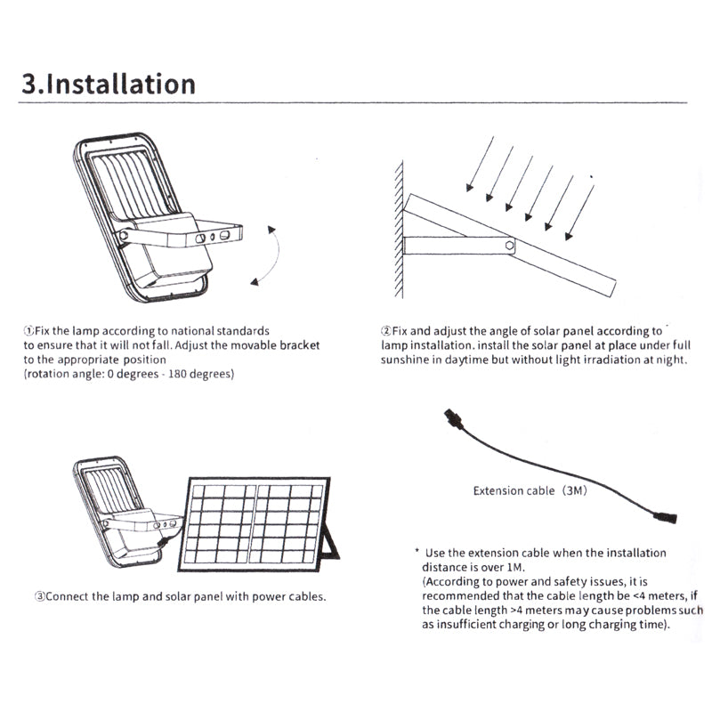 LED reflektor 100W 12W polikristályos napelemmel, LiFePO4 akkumulátor 3.2V/12Ah, 6000K, 700lm IP66 távirányítóval Breckner Germany