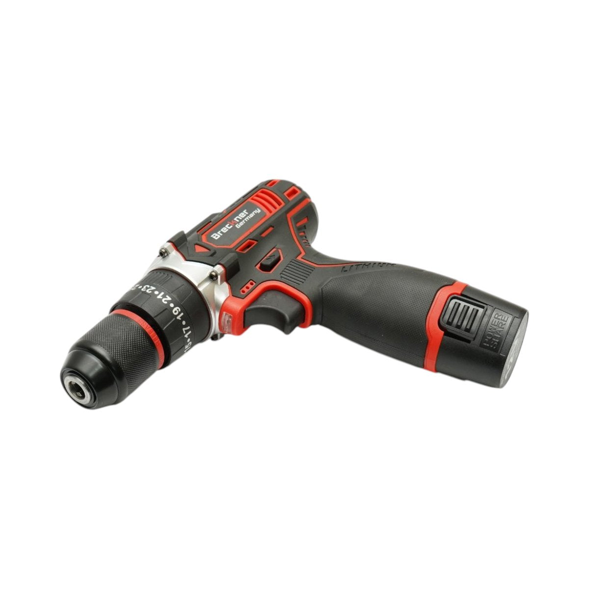Ütvefúró-csavarbehajtó, 2 akkumulátor 12V, 1.5Ah Li-ion, LED, 25Nm, 10mm tokmány, 0-400/1500rpm Breckner Germany