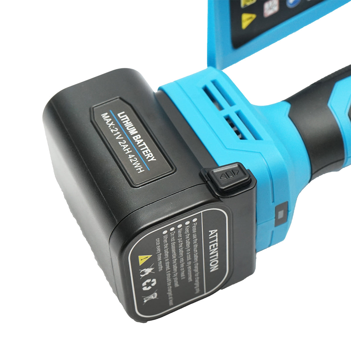 Mini elektromos fűrész 500W Li-ion 21V akkumulátorral, vágási átmérő 180mm