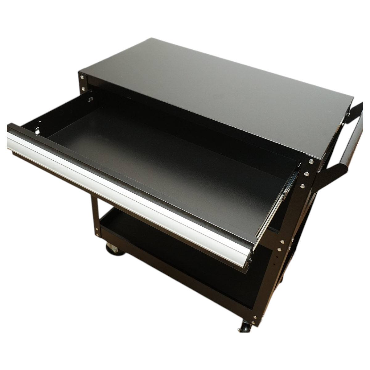 Szerszámkocsi műhelyi fém kerekeken 3 polccal és 1 fiókkal 775x410x895mm Breckner Germany