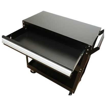 Szerszámkocsi műhelyi fém kerekeken 3 polccal és 1 fiókkal 775x410x895mm Breckner Germany